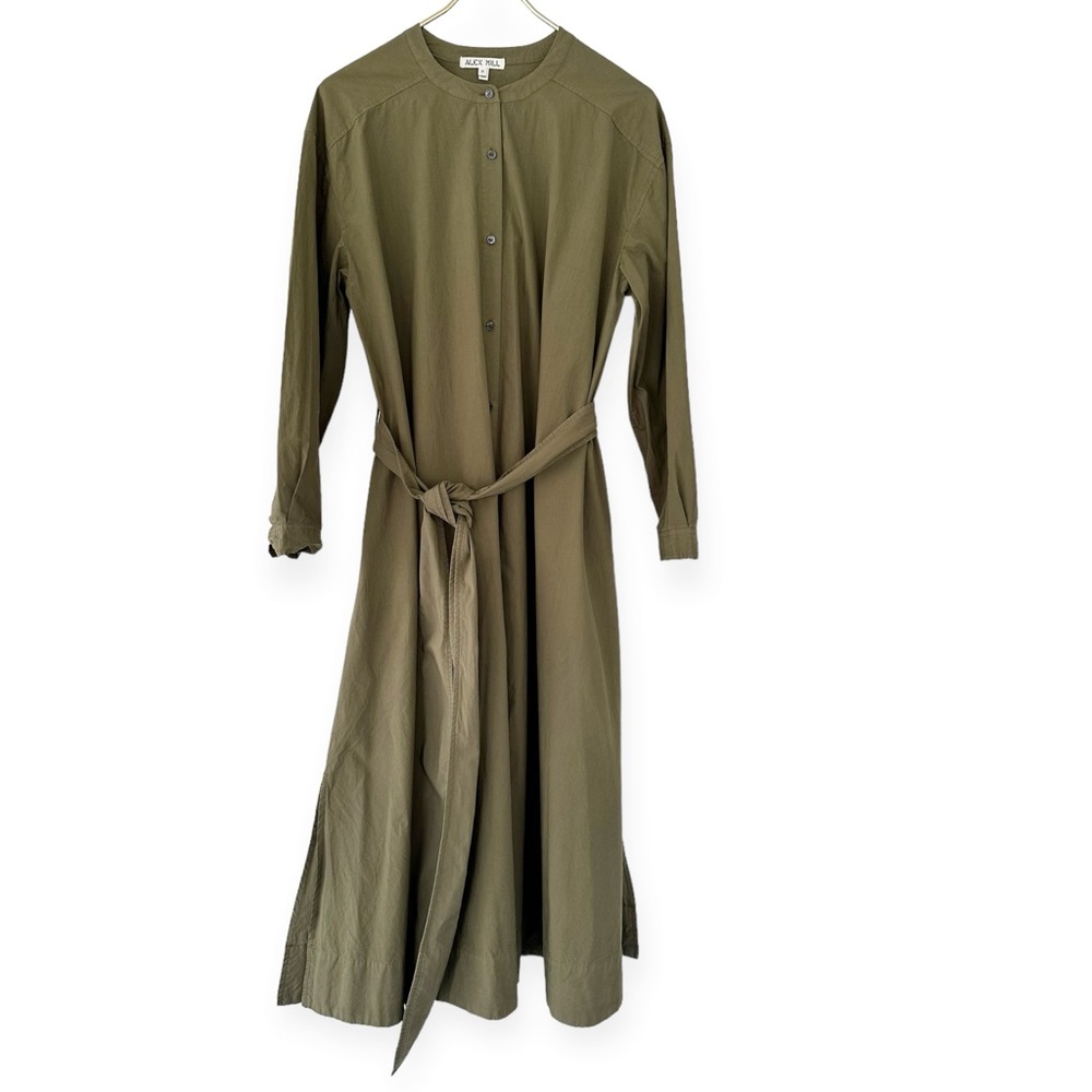 Alex Mill Khaki Button-Up Midi Dress